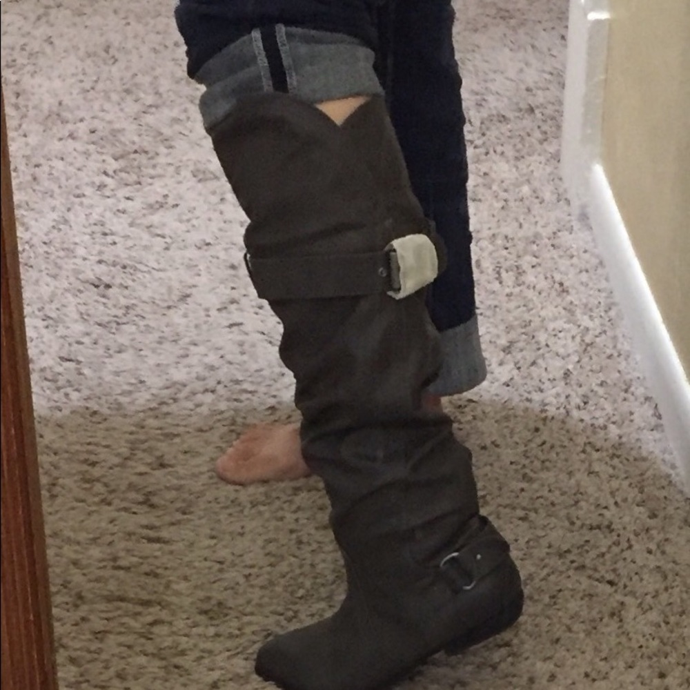 Not Rated Tall Boots Gray Riding Boot Size 6 - Picture 4 of 5